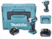 Makita DTD 172 T1J Clé à chocs sans fil 18 V 180 Nm 1/4" sans balais + 1x batterie 5,0 Ah + Makpac - sans chargeur