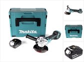 Makita DGA 511 G1J accu haakse slijper 18V 125mm borstelloos + 1x oplaadbare accu 6.0Ah + Makpac - zonder lader