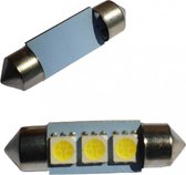 Auto LEDlamp 2 stuks | LED festoon 36mm | 3-SMD xenon wit 6000K | 12 Volt
