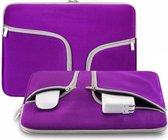 Sleeve 11 Inch - Laptophoes met Rits en Opbergvak - Laptopsleeve voor Laptops van 11 tot 12 inch - Paars