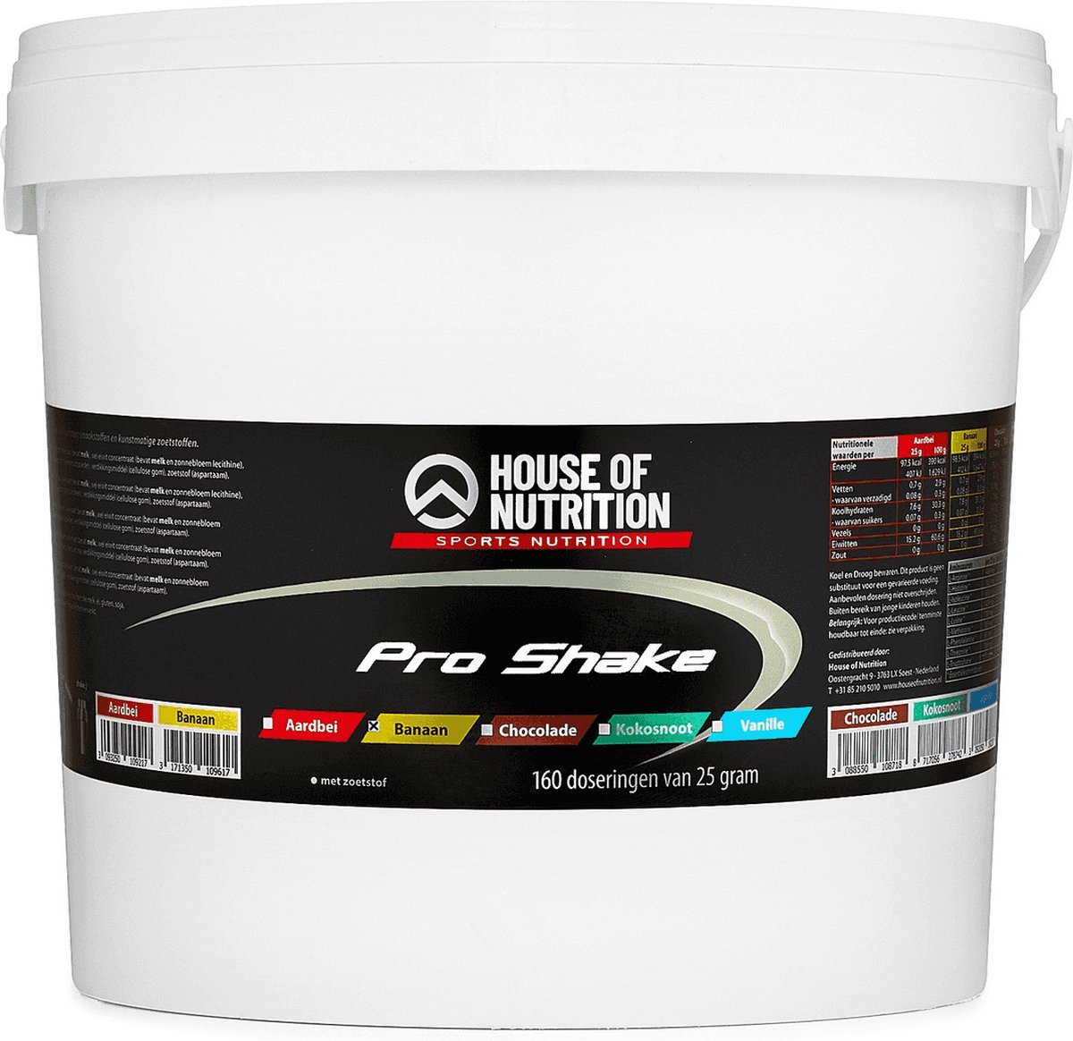 Goedkoopste Pro Shake (Banana - 4000 gram) - House of Nutrition - Eiwitshake - Eiwitpoeder - Eiwitten - Proteine poeder - Eiwitshake - Whey Protein - Eiwitpoeder - Proteine poeder - 160 shakes