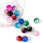 450 pièces perles de verre craquelé, 8 mm, perles de verre marbré, perles de cristal, verre, rondes, pour colliers, bracelets, fabrication de bijoux et travaux manuels, décoration