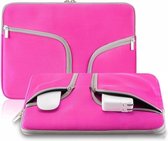 Laptophoes 13 tot 14 inch - Roze - Laptoptas Dames - Waterafstotend - Tas Voor Laptop 13,6 Inch - Hoes met Ritssluiting