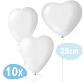 Hartjes Ballonnen - 28 cm - 10 stuks - Wit - Valentijn - Moederdag - Latex Ballonnenset - Geschikt voor Helium