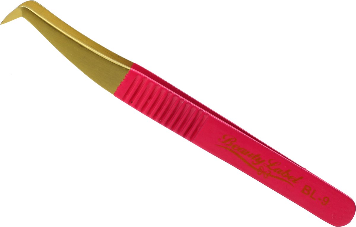 Goedkoopste Beauty Label Pincet BL-9 - Volume Tweezer -Roze/Goud