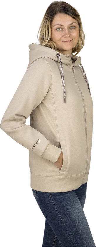 DENIMFY Veste Sweat Femme DFClara coupe régulière Beige M Adultes