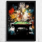 Snooker/Pool Tafel Poster - Graffiti Art Pool Poster - Posters Geschikt om in te lijsten - 61 x 91,5 cm (A1)