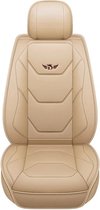 Mima® Autostoelhoes - Universeel - Luxe Stoelhoes Voor Auto - Autostoel Beschermhoes - Stoel Cover - PU Leer - Beige - 1 Stuks