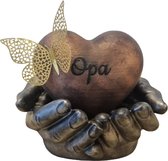 LBM Gepersonaliseerde urn hart in handen - 450 ml - brons, oudzilver