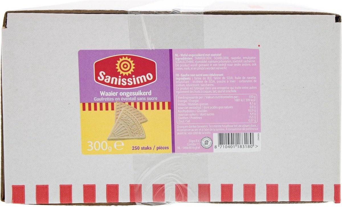 Sanissimo Waaier ongesuikerd 250 stuks