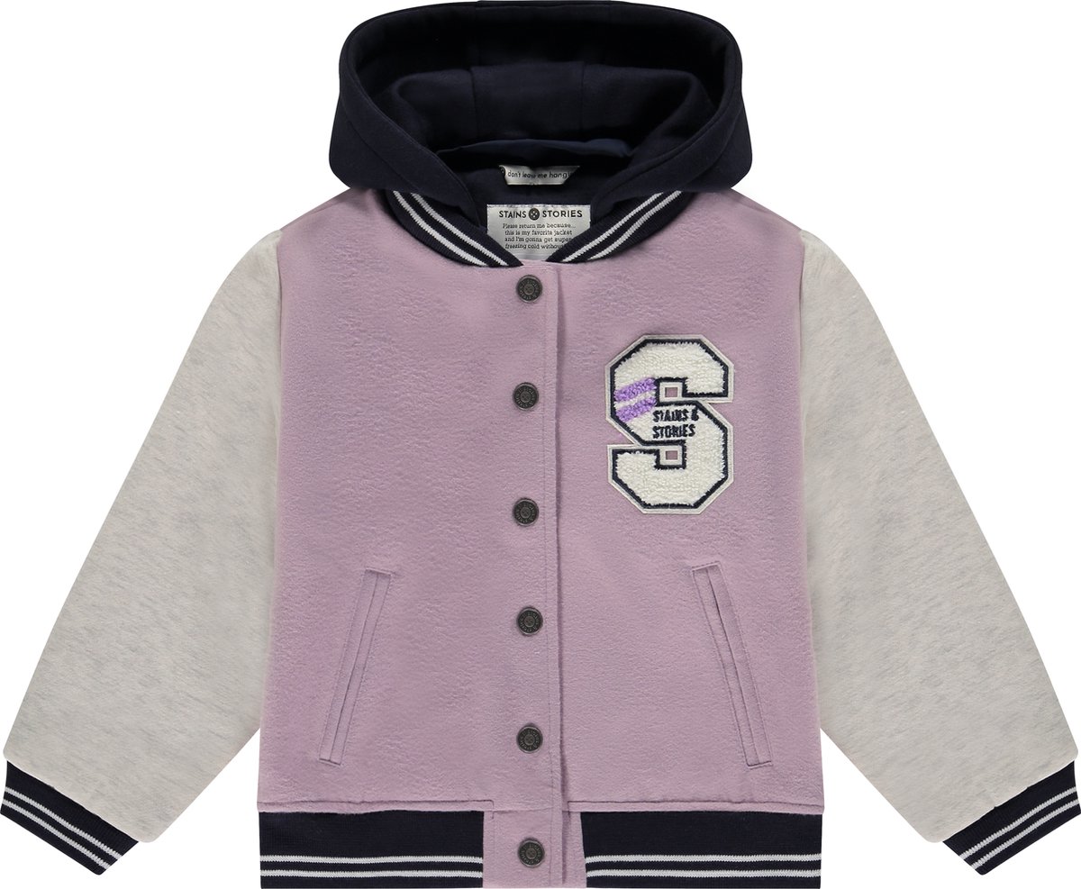 Stains and Stories girls baseball jacket Meisjes Jas - lilac - Maat 98