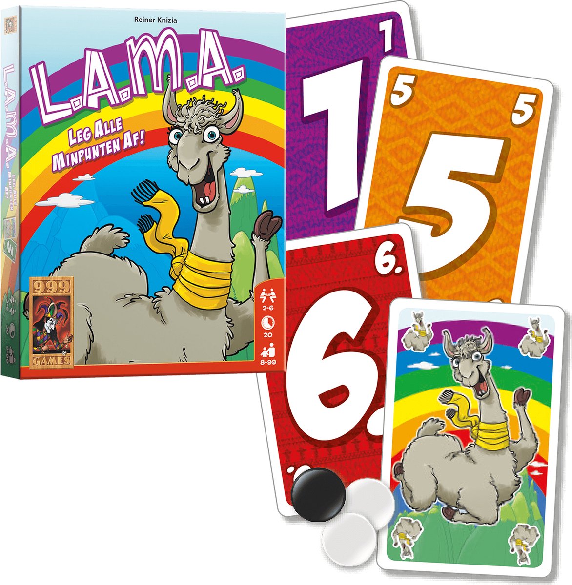 999 Games - LAMA - Vlot Kaartspel - Eenvoudige spelregels - Familiespel - Gezelschapsspel - Educatief spel - Klein cadeautje — afbeelding 10