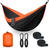 Hangmat Outdoor Camping XXL - 2 Persoons Hangmat - 300x200cm - Ultralichte Draagbare Reishangmat - tot 300 kg - Dubbele Hangmat - met Draagtas en Accessoires - Oranje