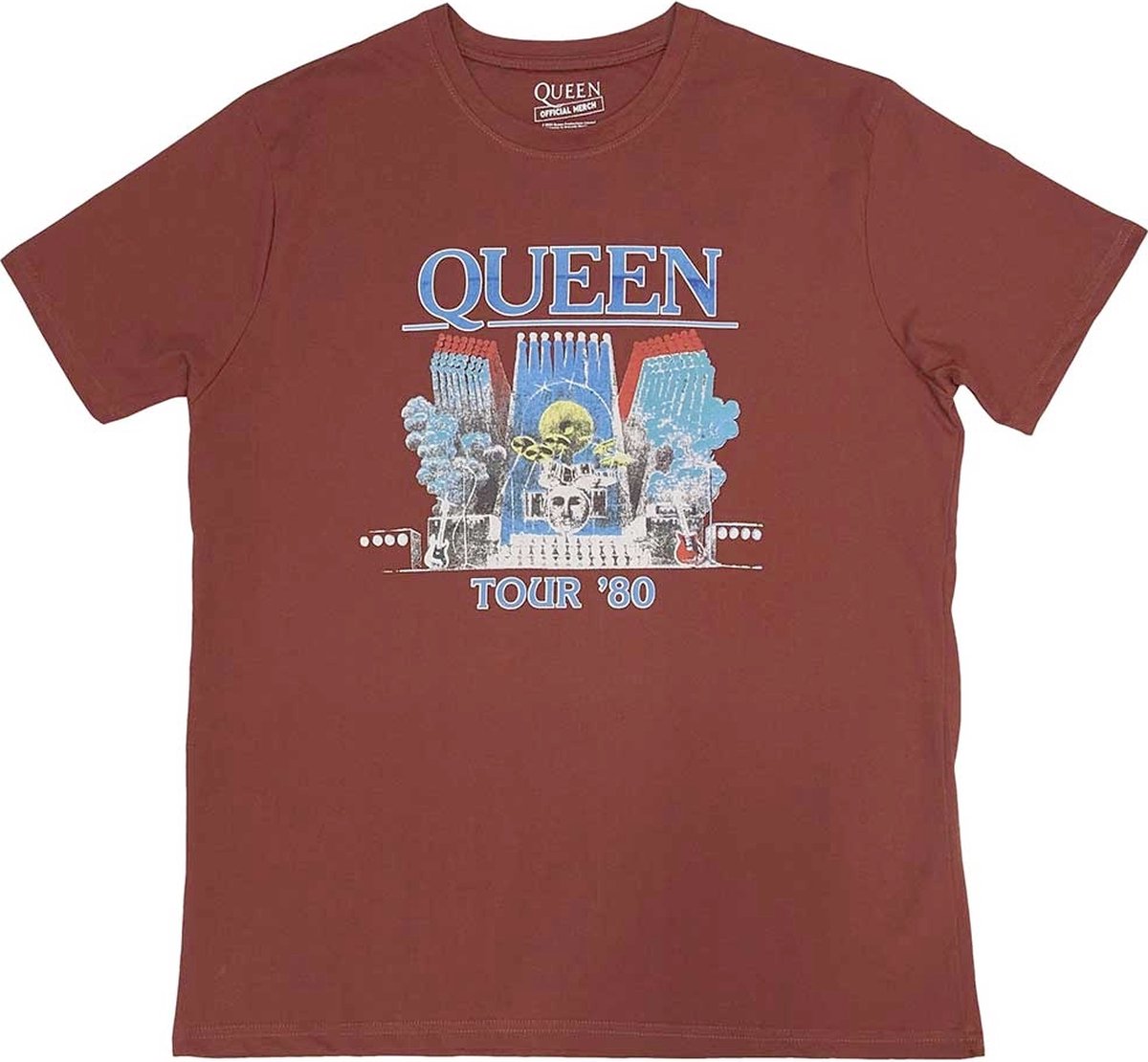 Queen - Tour '80 Heren T-shirt - XL - Rood