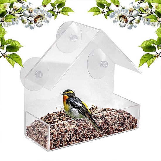 Vogelvoederhuisje raam Vogelhuisjes Doorzichtig met Zuignap Vogels spotten bol