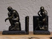 Set de Serre-livres - Le Penseur - Fonte - Aspect bronze