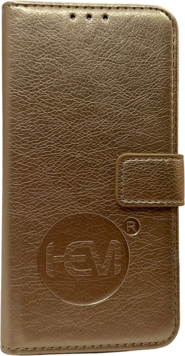 HEM Leren Hoesje Geschikt Voor Samsung Galaxy S23 Plus – Goud (Golden Shimmer) Wallet Case – Lederen Bookcase Met TPU Binnenkant – 360° Beschermende Flip Cover
