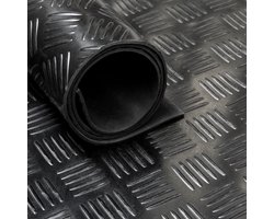 Rubbermat op rol Traanplaat 3mm - Breedte 200 cm - Rubber loper - Per strekkende Meter