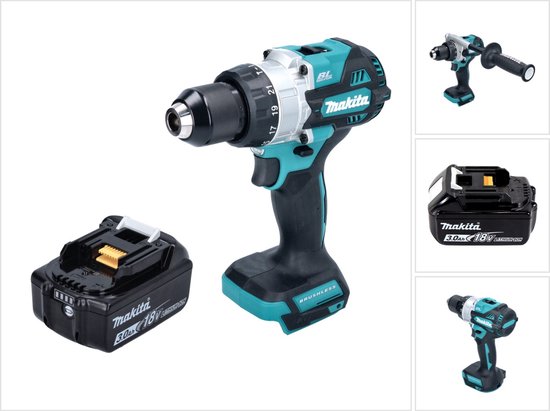 Makita DHP 486 F1 accu-klopboormachine 18 V 130 Nm borstelloos + 1x accu 3,0 Ah - zonder oplader
