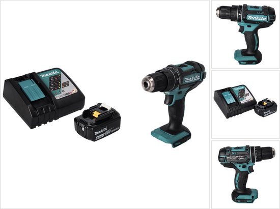 Makita DHP 482 RM1 accu klopboormachine 18 V 62 Nm + 1x oplaadbare accu 4.0 Ah + lader