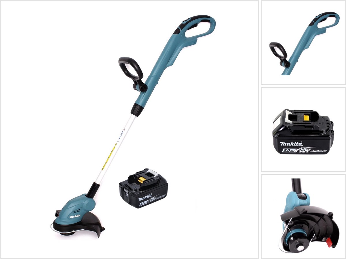 Makita DUR 181 T1 accu grastrimmer 18 V 260 mm + 1x accu 5.0 Ah zonder lader