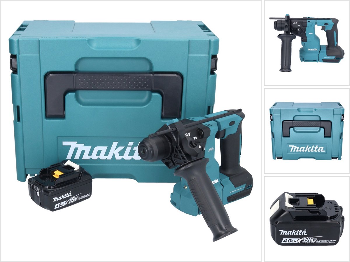 Makita DHR 183 M1J accu boormachine 18 V 1.7 J SDS plus Brushless + 1x oplaadbare accu 4.0 Ah + Makpac zonder lader