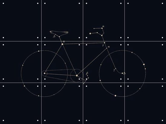 IXXI Bike Star Print - Wanddecoratie - Line art
