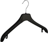 De Kledinghanger Gigant - 20 x Mantelhanger / kostuumhanger kunststof zwart met schouderverbreding, 38 cm