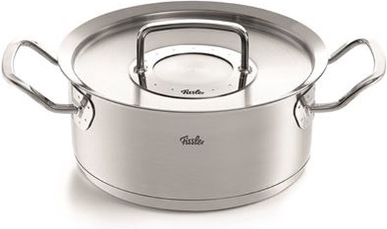 Fissler Original- Profi Collection 2022 Casserole basse avec couvercle en acier inoxydable, 20 cm
