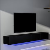 Skane Home TV meubel 240 cm Mat Zwart met LED-verlichting