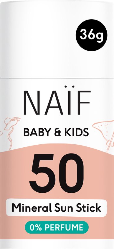 Naïf - Minerale Zonnebrand Stick - Baby's & Kinderen - 0% parfum - SPF50 - 36gr