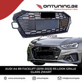 Audi A4 B9 Facelift (2019-2023) RS Look Grille Glans Zwart
