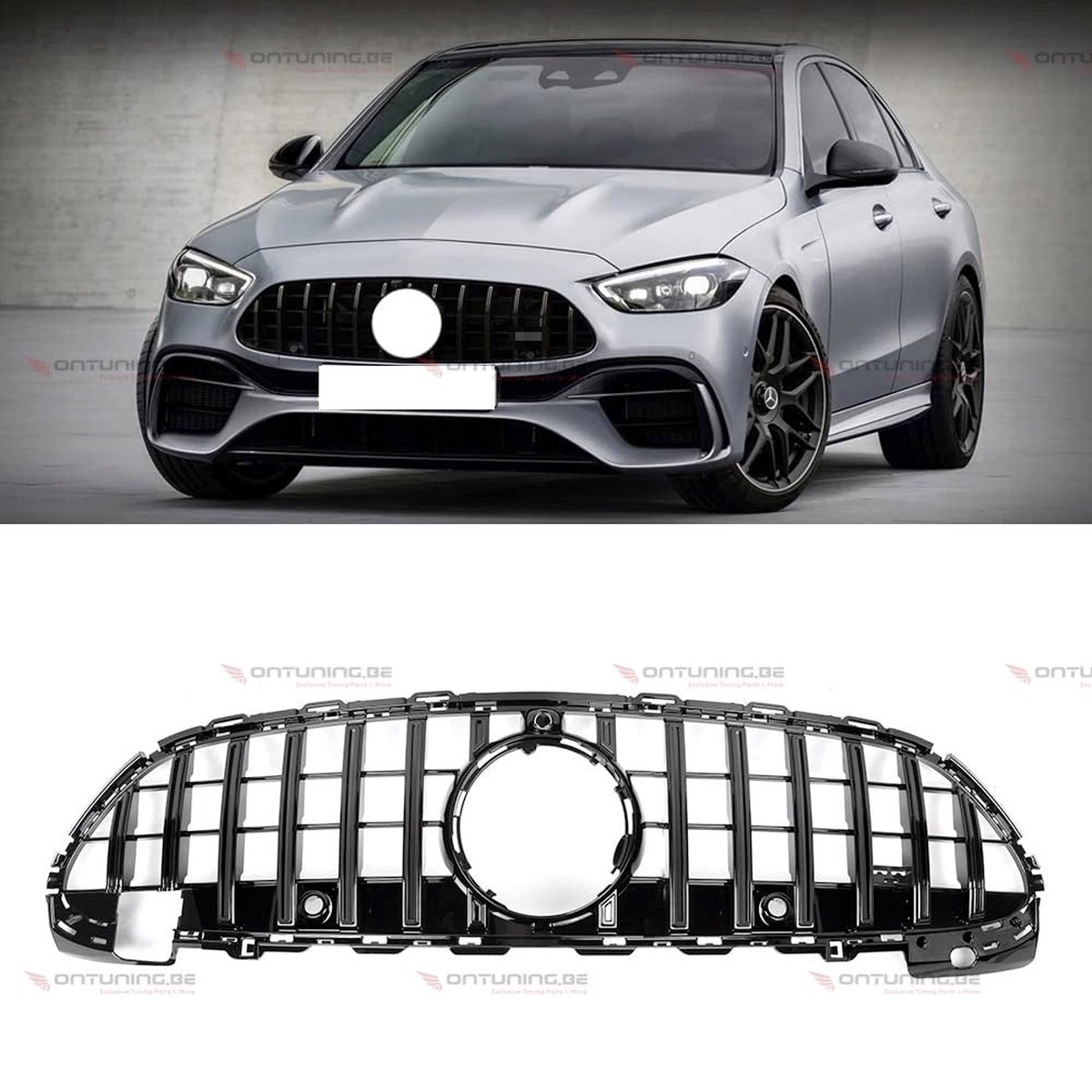 Gloss Black GT Look Panamericana Front Grille For Mercedes W206 S206 AMG Line, 9012teile 28560721274