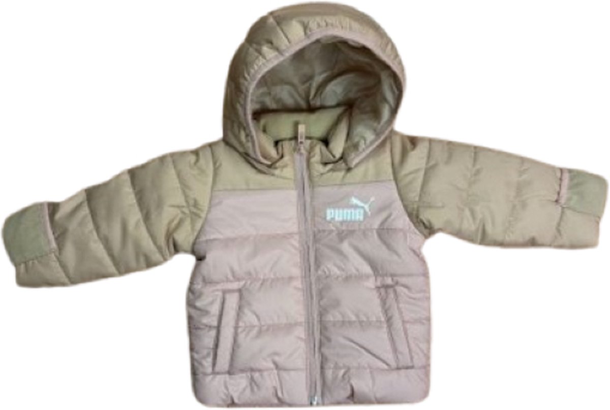Puma kinder jas 6 tot 9 maand minicats padded jacket light sand Roze