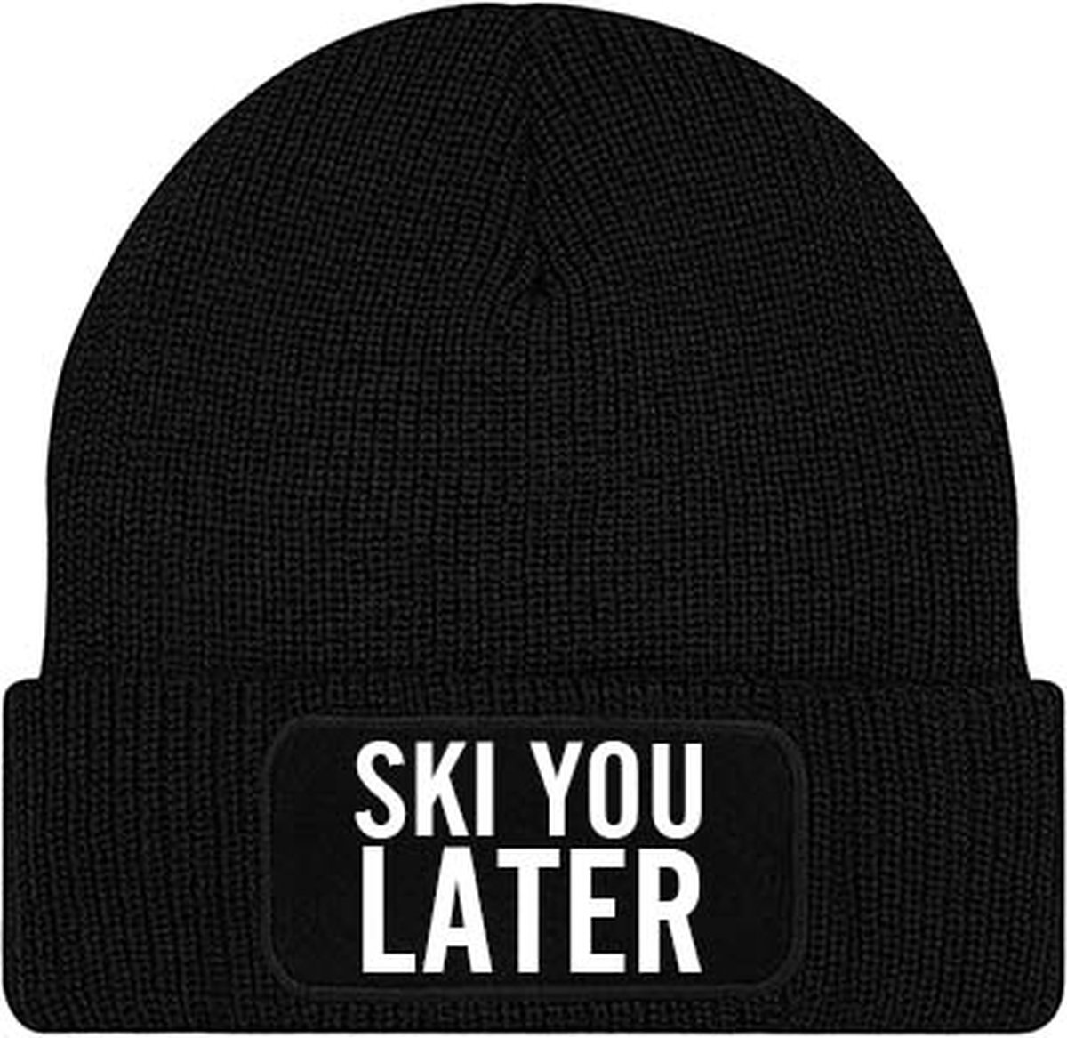 SKI YOU LATER muts - Zwart - Beanie - One Size - Uniseks - Grappige tekst - Wintersport - Aprés ski muts - Cadeau