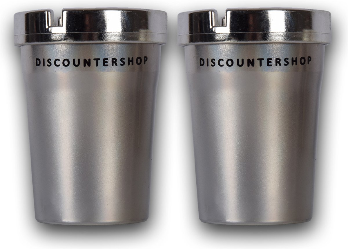 Goedkoopste Duo Pack Luxe Zilverkleurige Asbakken voor Auto en Thuis | Hollywood Glamour Stijl | 10cm x 8cm