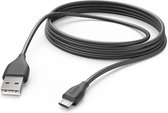 Hama USB-laadkabel - USB-A naar Micro USB - USB naar Micro USB - 3,0 meter - Geschikt voor Smartphone en Tablet - Zwart