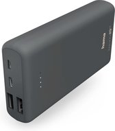 Hama Supreme 20HD USB-C Powerbank 20000mAh - 2 x USB-A / 1 x USB-C output - 1 x USB-C / Micro-USB input - Geschikt voor iPhone en Samsung - Grijs