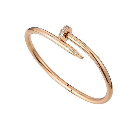 Bracelet couleur rose - 19 cm - design ongles chic - Unisexe - Taille 19 - cadeau parfait - cadeau Noël - bijoux tendance - bijou