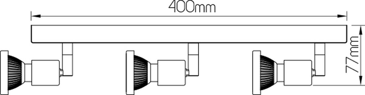 ROBUS spot 3xGU10 5W LED incl. zwart/chroom