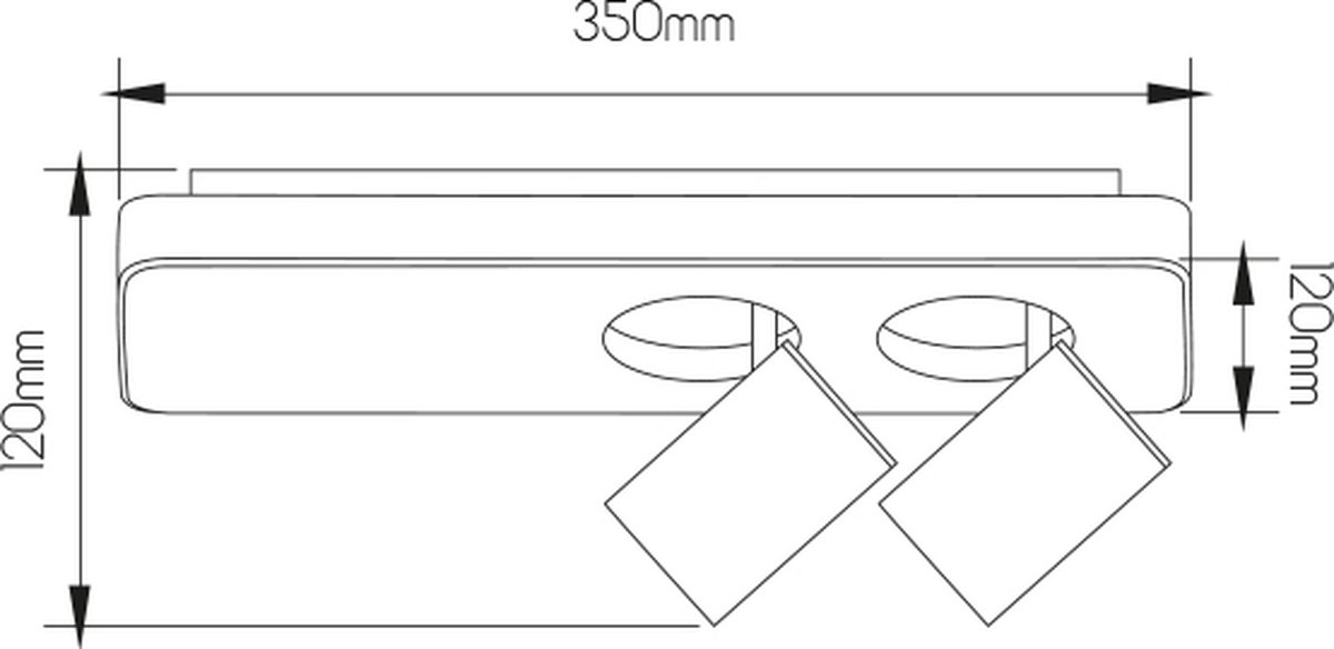 Nysit 2L B/B/W 2x 4,5W GU10 dimmable LED incl.