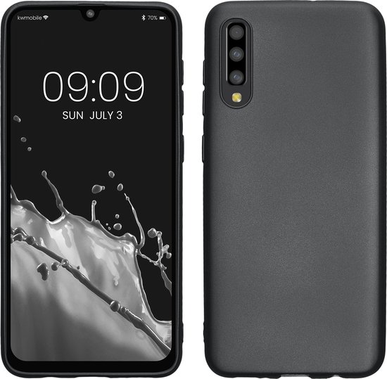 kwmobile telefoonhoesje geschikt voor Samsung Galaxy A50 - Hoesje voor smartphone - Back cover in metallic grijs