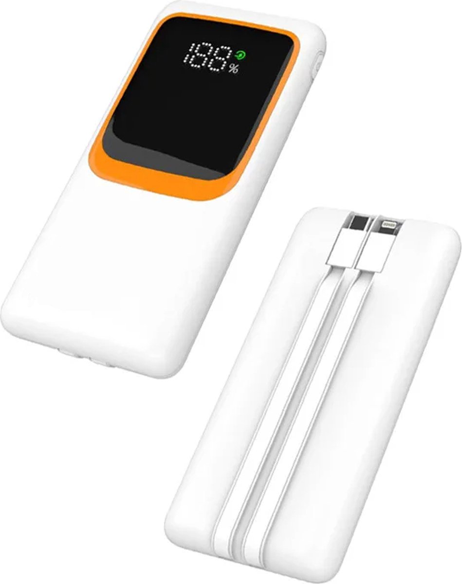 DrPhone PowerChargeXS - 20000mAh Powerbank - Opladen met Gemak en Snelheid - Vier Apparaten Tegelijk - QC22.5W Technologie - Wit