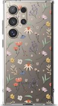 Ringke Fusion | Hoesje Geschikt voor Samsung Galaxy S24 Ultra | Back Cover met Antikrascoating | Militaire Standaard | Dry Flowers