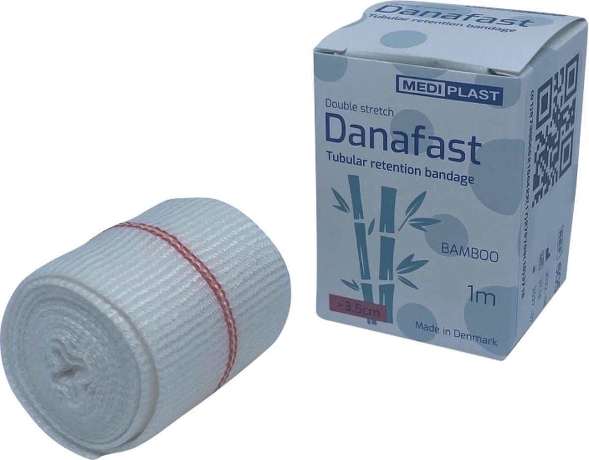 Goedkoopste Danafast Bamboe Buisverband Double stretch 3,5cm pols en enkel - 3 stuks