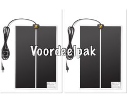Voordeelpak (2) warmtematten 28 x 42 cm - Extra voordelig- 2 stuks warmtematten- - 20 Watt - met regelaar - voor kuikens - kwartels - vogels - reptielen - amfibieën
