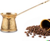Authentieke Turkse koffiepot, handgemaakte Cezve/Ibrik, meerdere maten en kleuren beschikbaar - Verbeter nu uw koffie-ervaring! (goud, 2 kopjes)