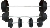 PH Fitness Halterset 100KG - Multi Barbbell Set met Gewichten - 30 mm - Kunststof - Schroefsluiting - Homegym - Verstelbare Gewichtenset