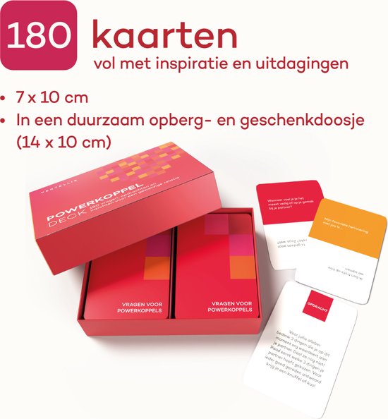 Vragenspel voor je relatie - Het Powerkoppel Deck - 180 inspirerende kaarten voor een superrelatie - Ultiem valentijn relatie cadeau - Gesprekskaarten