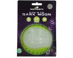 Dog Comets Glow in the Dark Moon Bal - 10 cm - Hondenspeelgoed - Op Water en Land - Apporteerspeelgoed - met Piep - L - Groen